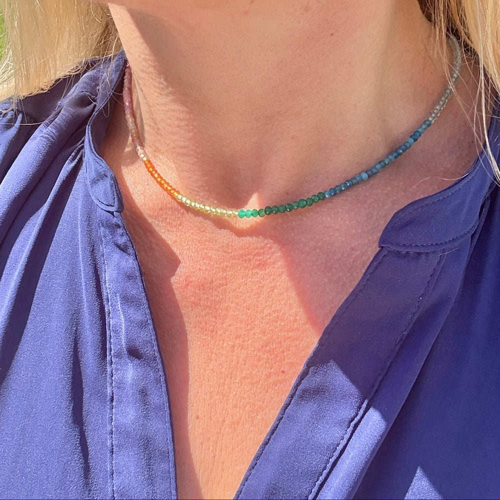 11:11 Rainbow Gemstone Beaded Necklace