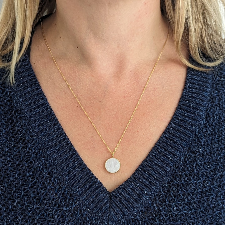 gold moonstone June birthstone pendant necklace