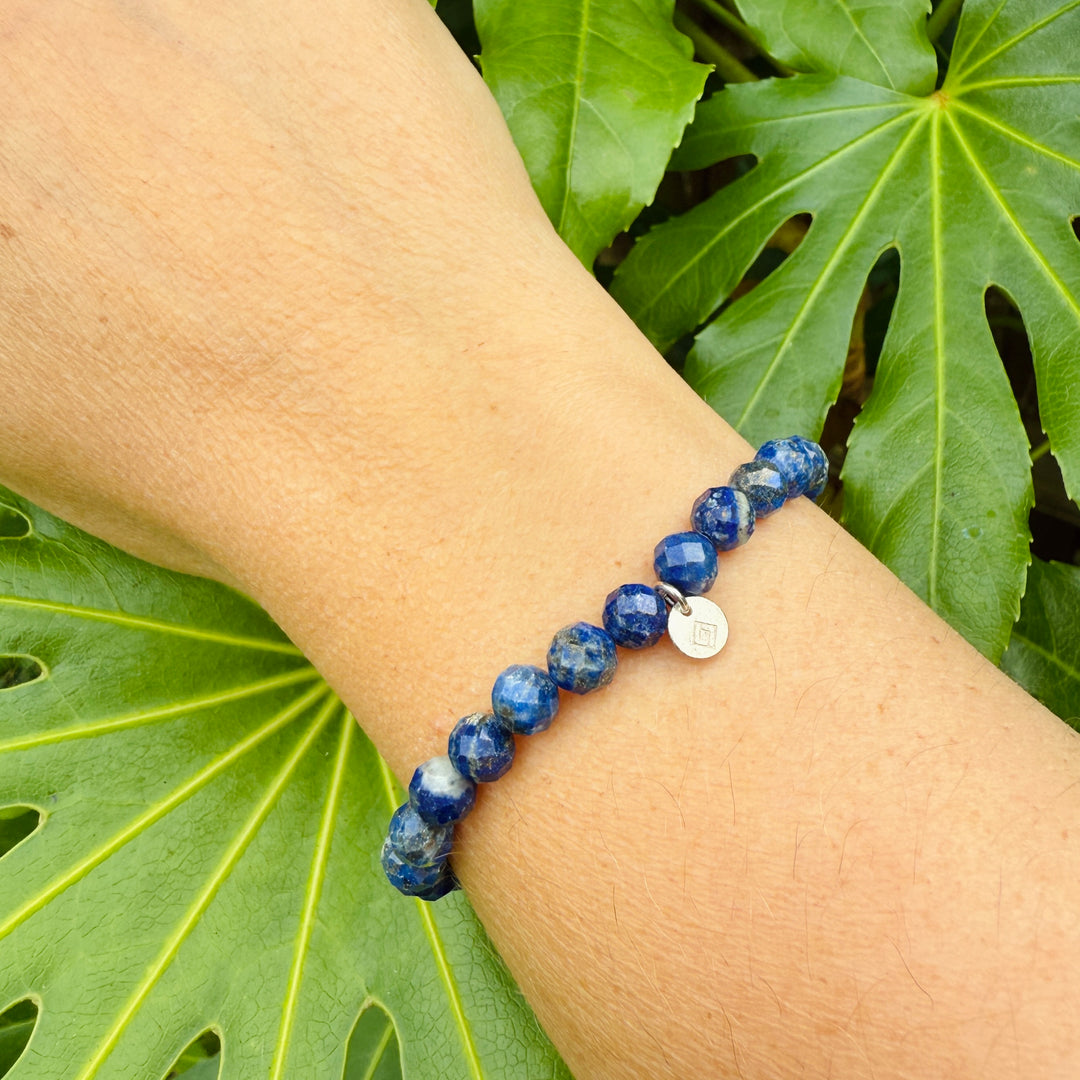 6mm bead lapis lazuli gemstone bracelet