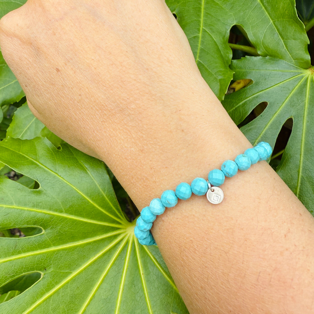 6mm bead turquoise gemstone bracelet