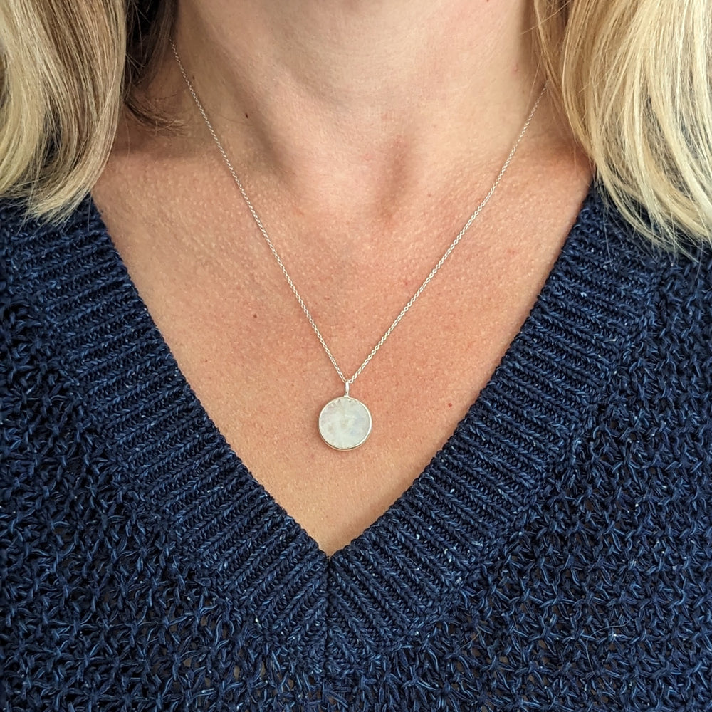 sterling silver moonstone June birthstone necklace
