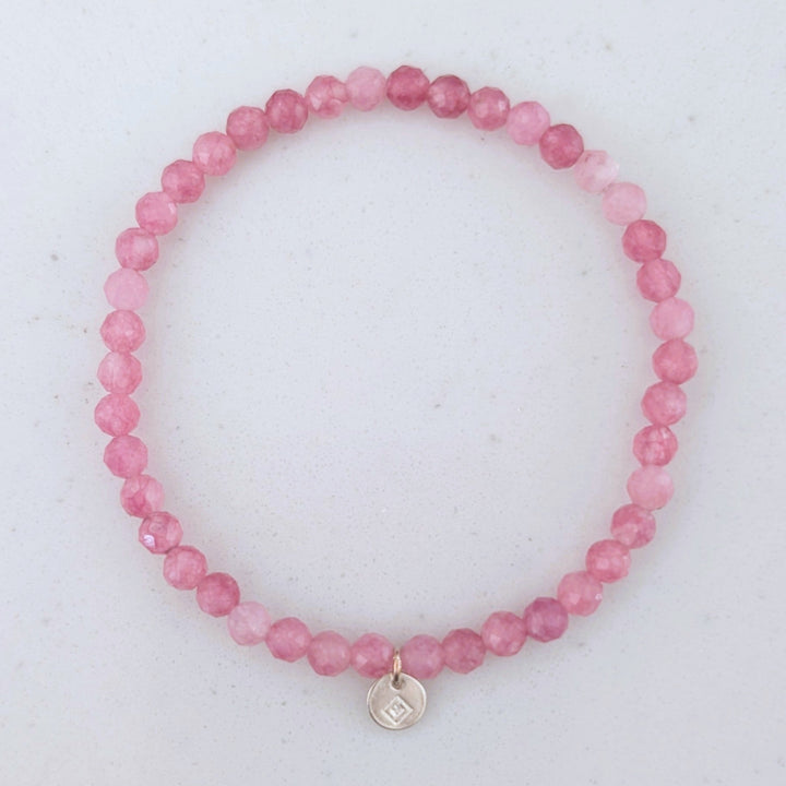 pink tourmaline gemstone bracelet