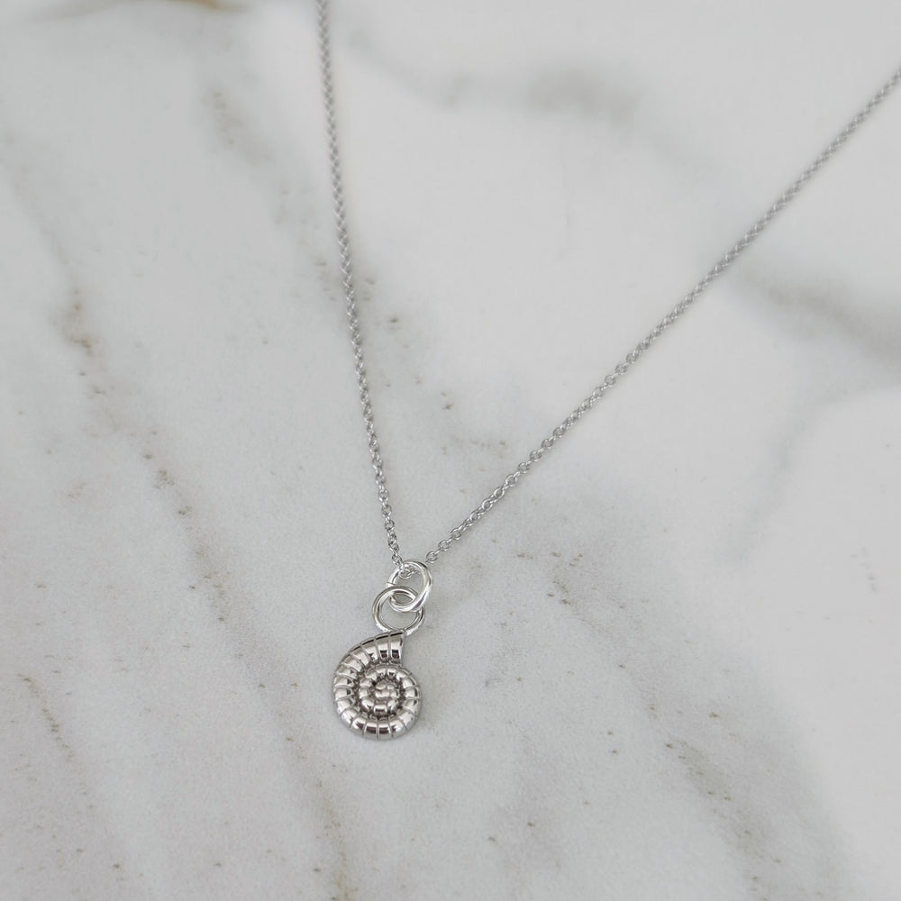 Silver ammonite necklace