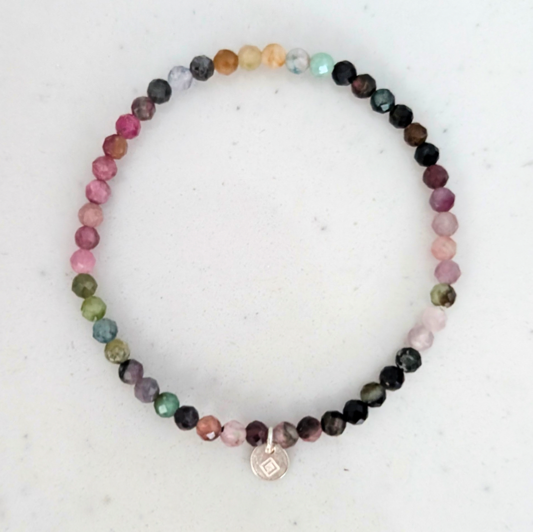 Watermelon tourmaline gemstone bracelet
