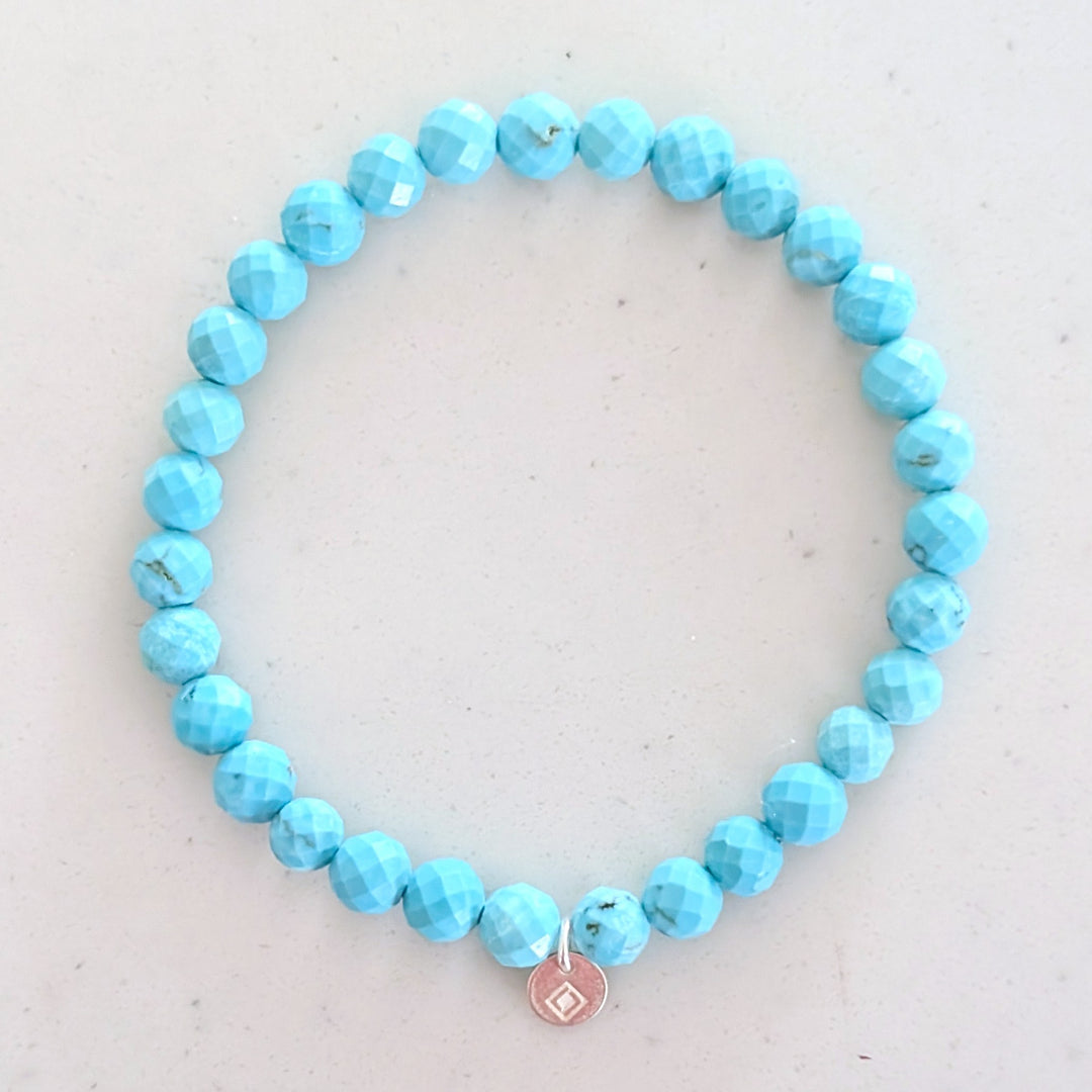 6mm bead turquoise gemstone bracelet