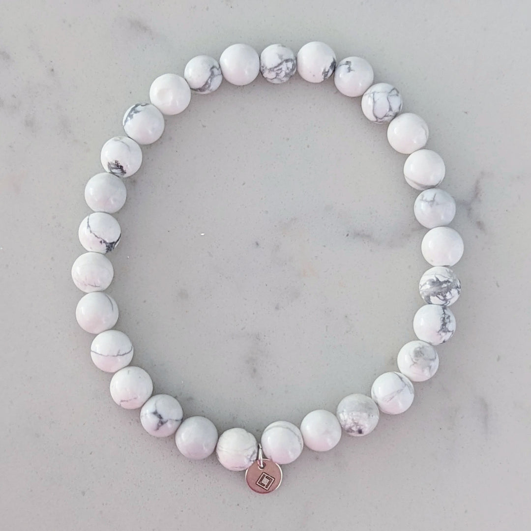 men's white howlite gemstone bracelet