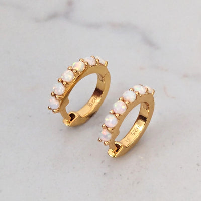 opal eternity hoop earrings 