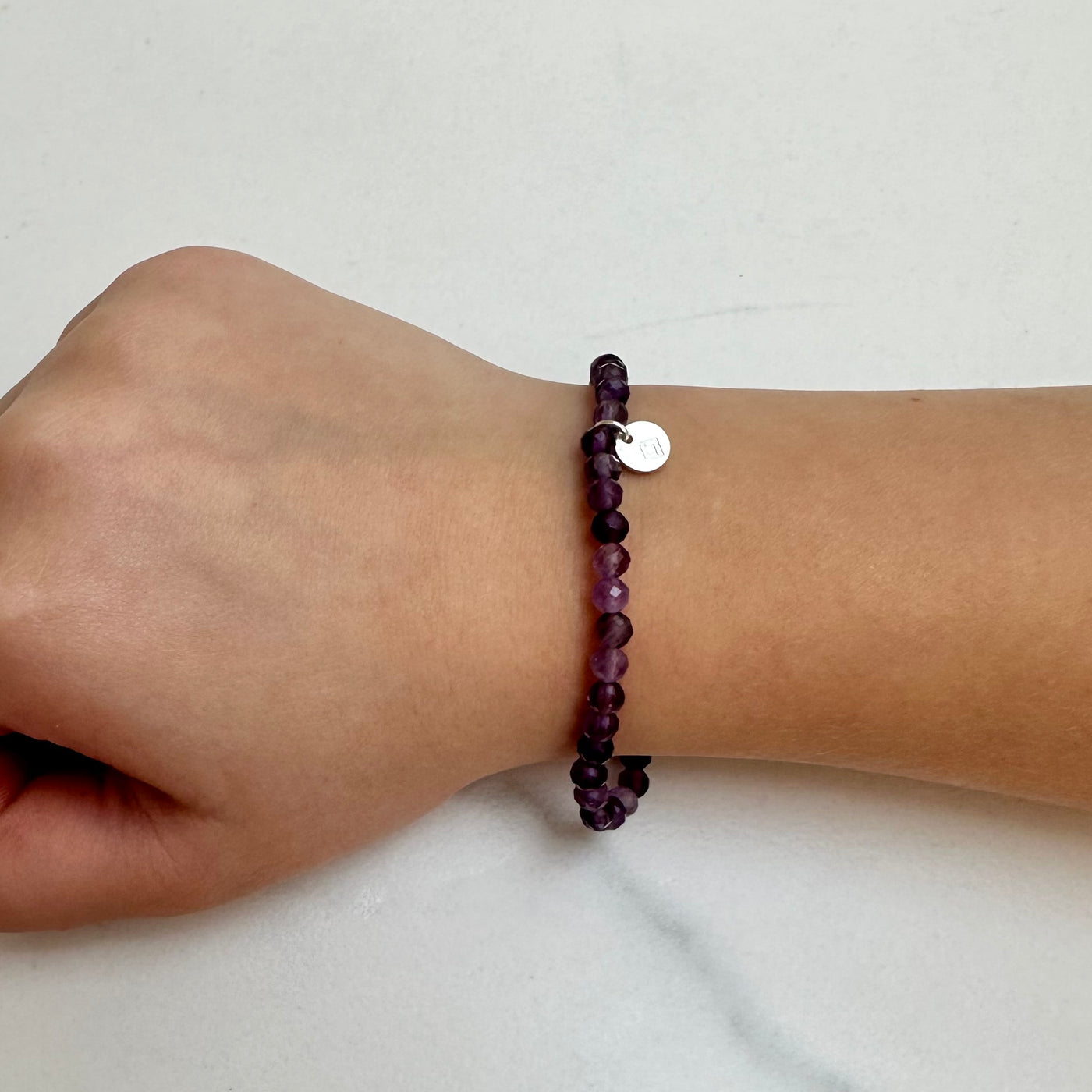 children's amethyst natural gemstone bracelet 4mm beads