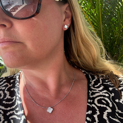 The Lucky Clover Mother of Pearl Stud Earrings
