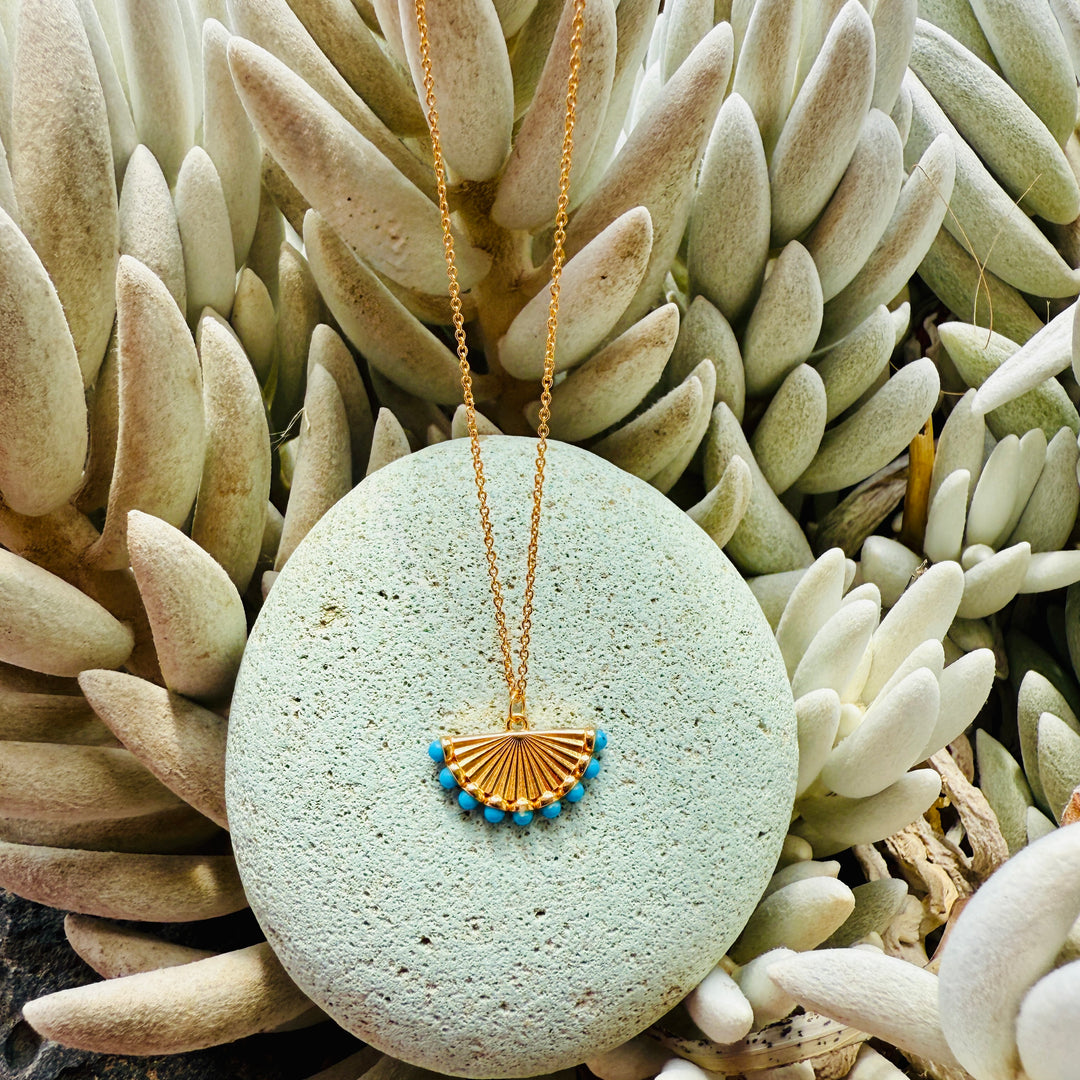 The Fan Turquoise Pendant Necklace