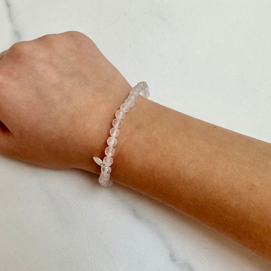rose quartz children's gemstone bracelet