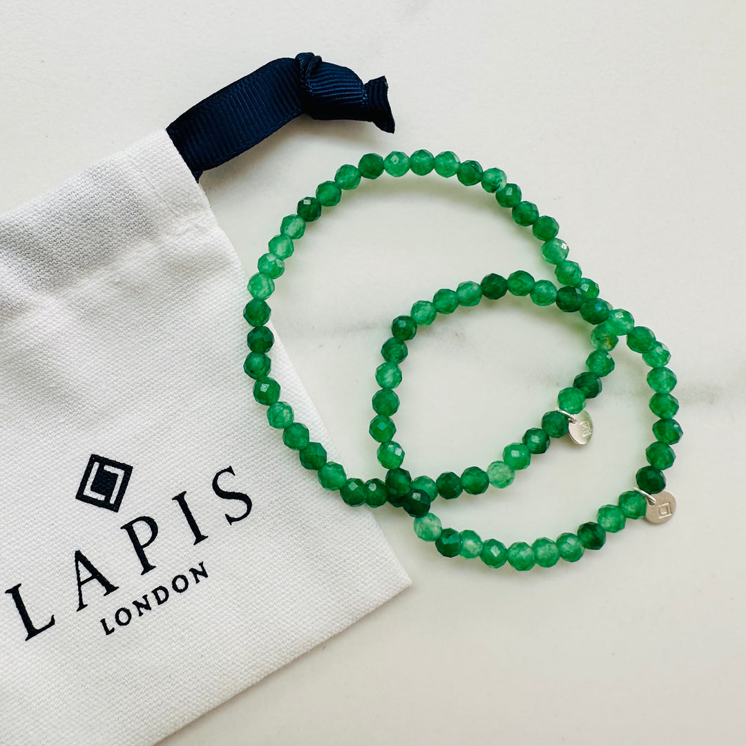 Green Aventurine Mummy and Me gemstone bracelet set