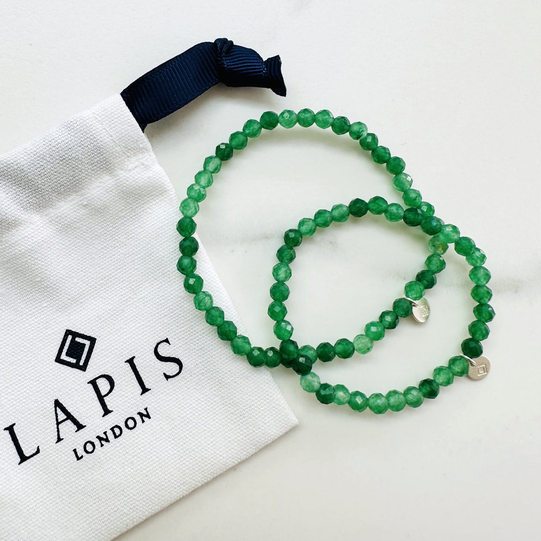 green aventurine Mummy and Me gemstone bracelet set