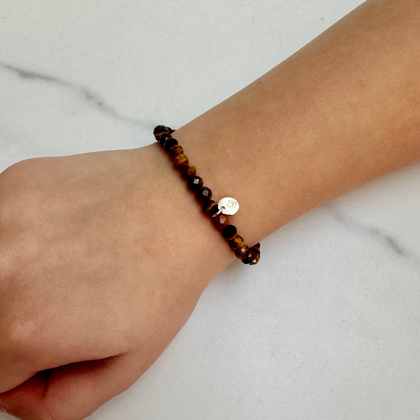 children's Tiger's eye natural gemstone bracelet 4mm beads