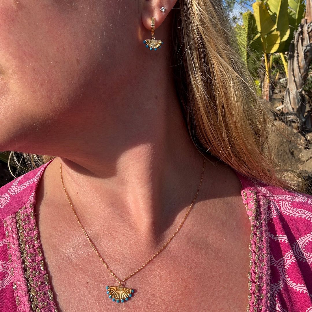 The Fan Turquoise Pendant Necklace