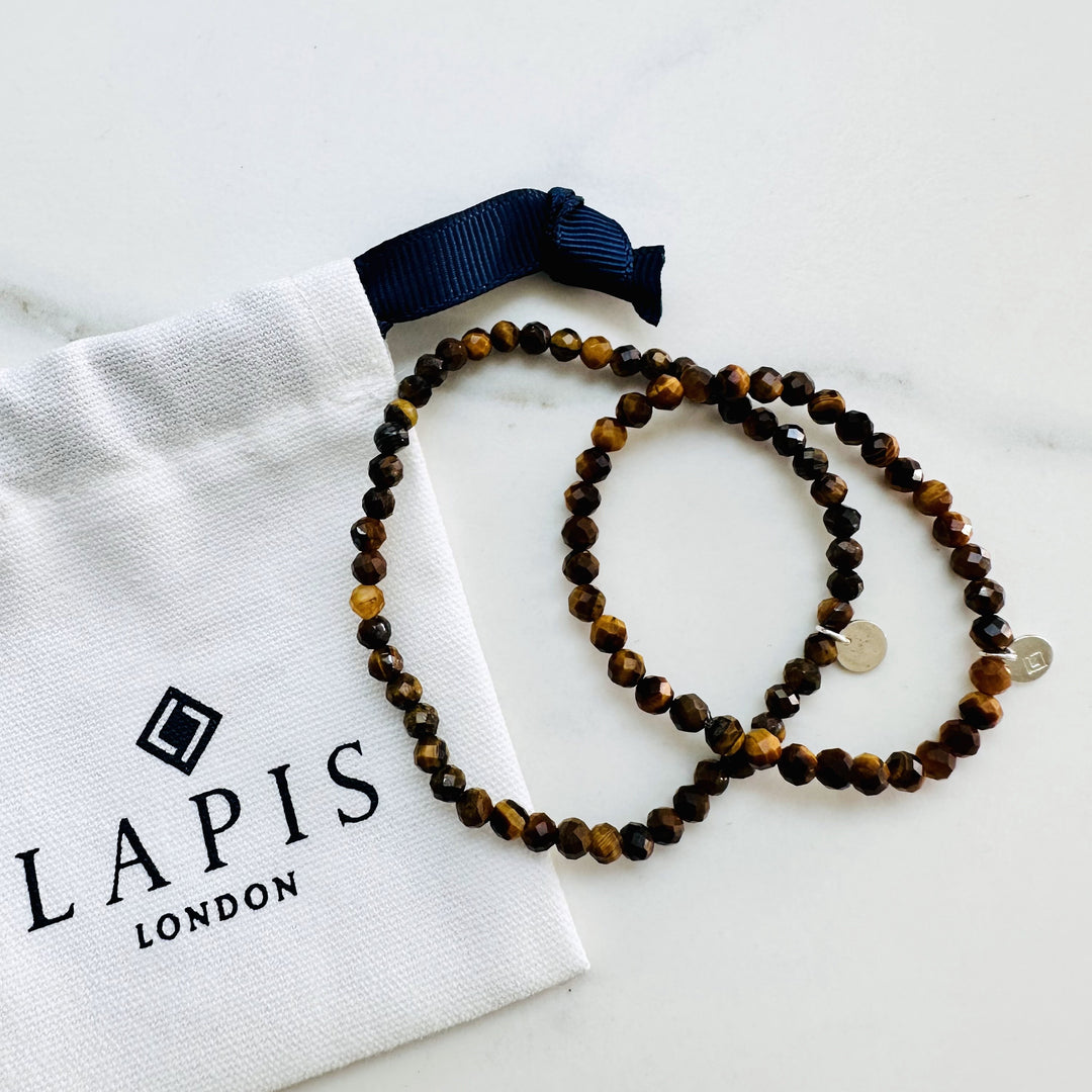 tiger's eye mummy and me gemstone bracelet set