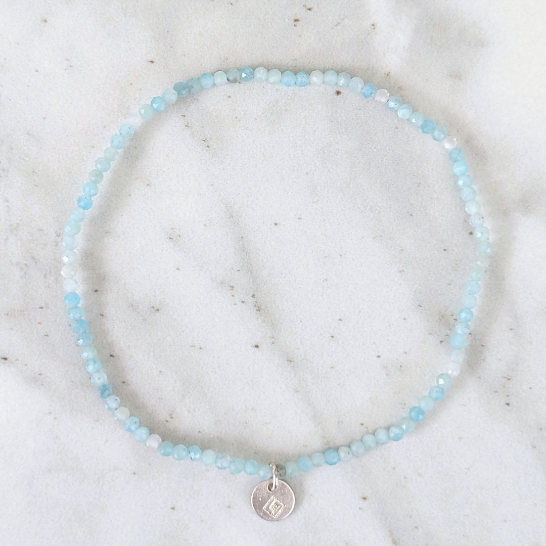 skinny 2mm amazonite gemstone bracelet
