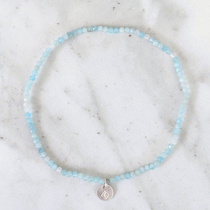 skinny 2mm amazonite gemstone bracelet