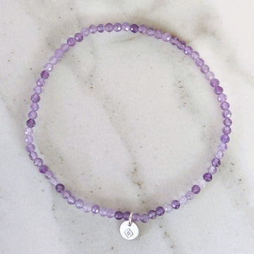 Amethyst Gemstone Bracelet 2mm Faceted