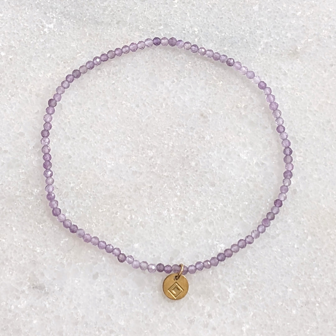 skinny amethyst 2mm gemstone bracelet 