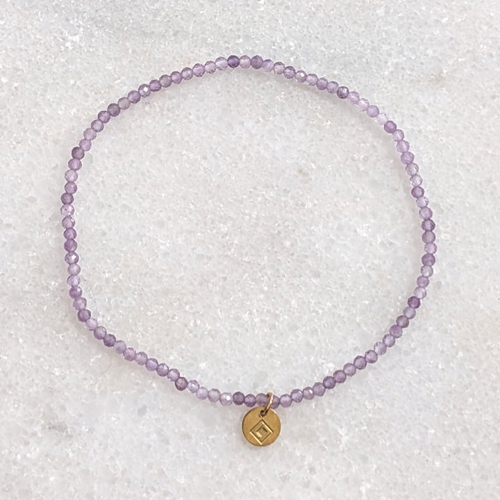 skinny amethyst 2mm gemstone bracelet 