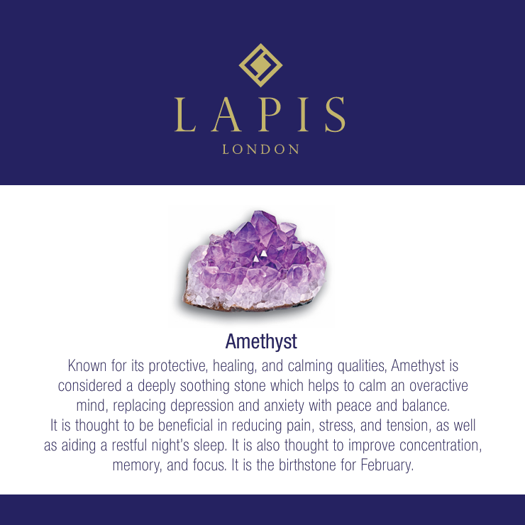 Men's Amethyst & Lava Bead February Birthstone Bracelet  - 8mm Smooth