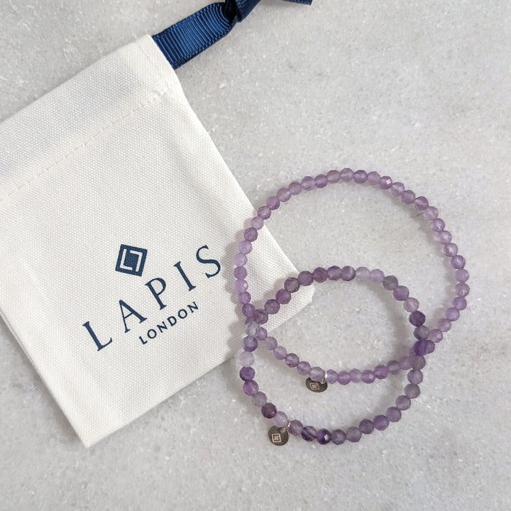 Amethyst "Mummy & Me" Gemstone Bracelet Set