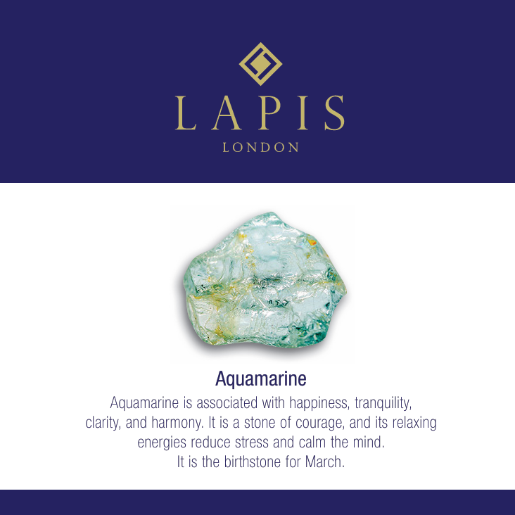 Men's Aquamarine & Lava Bead March Birthstone Bracelet  - 8mm Smooth