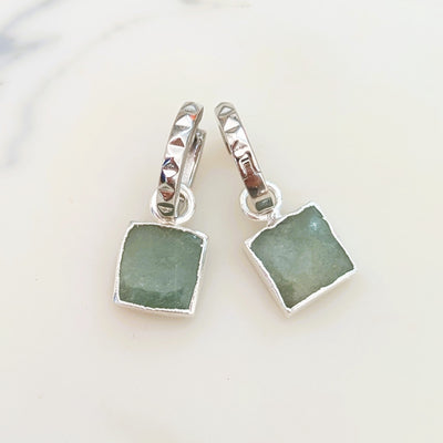 silver aquamarine earrings