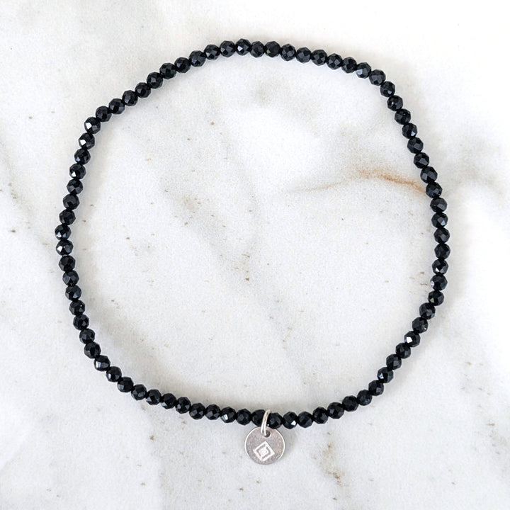 skinny black tourmaline gemstone bracelet