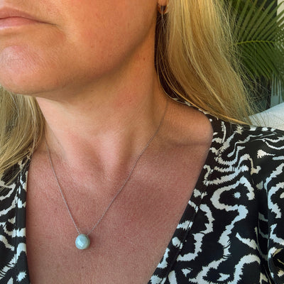 Aquamarine Teardrop March Birthstone Necklace