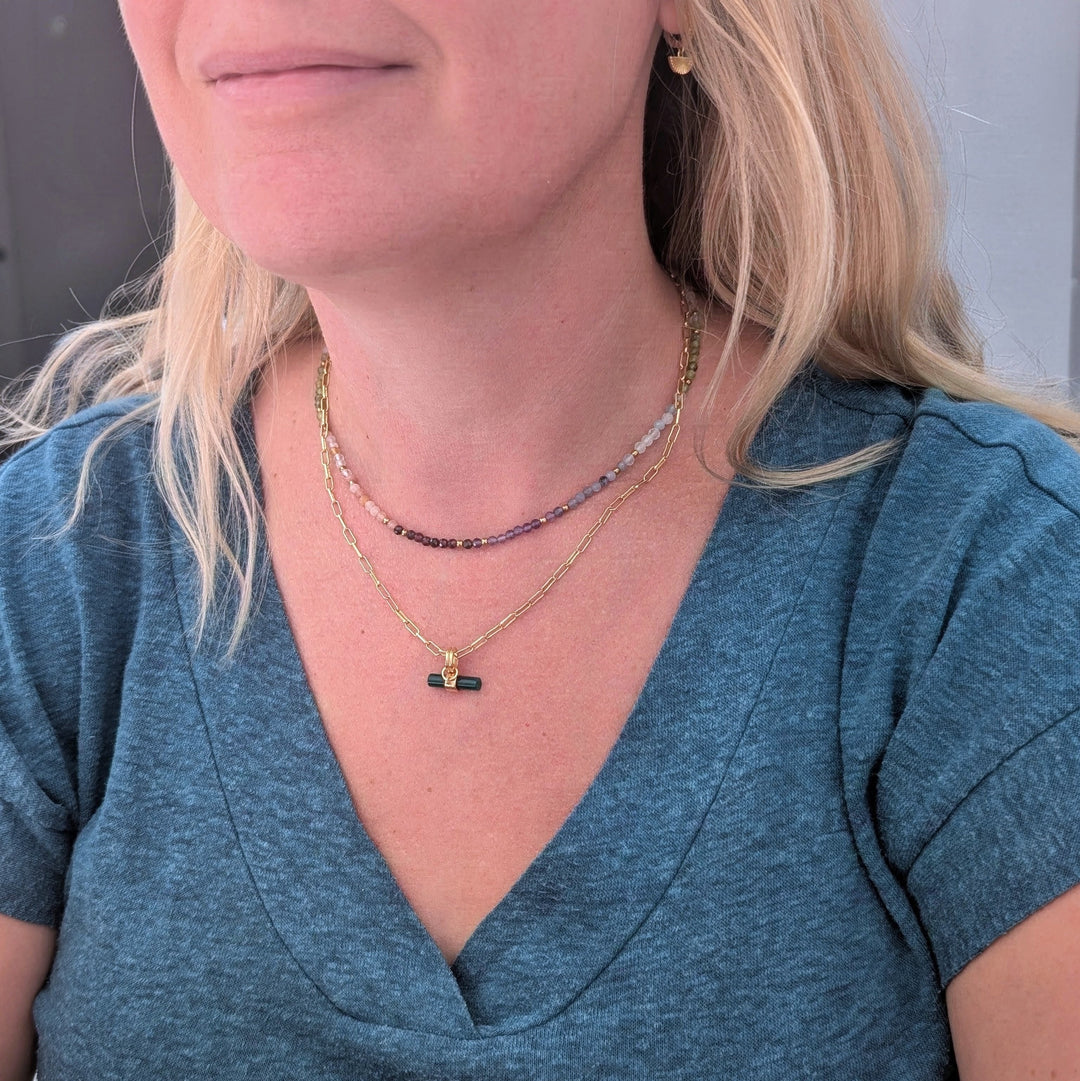 chakra energy balance gemstone necklace
