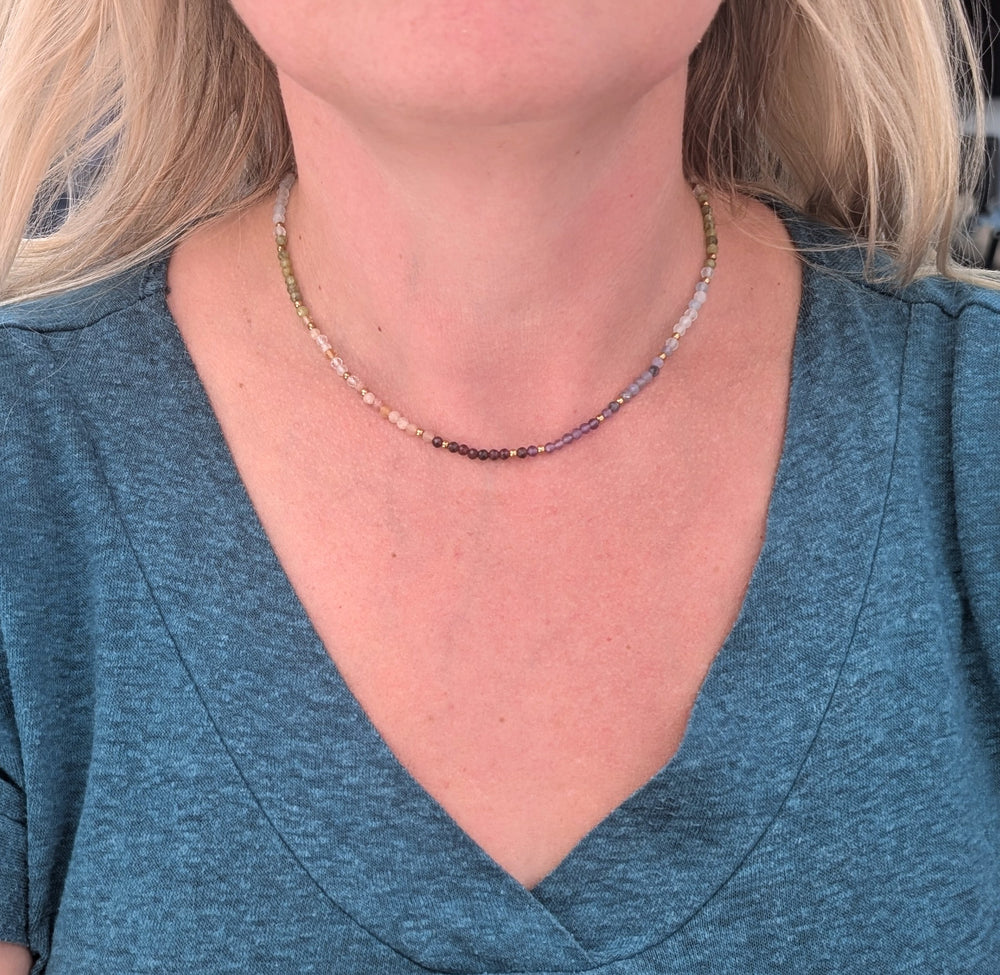 chakra energy balance gemstone necklace