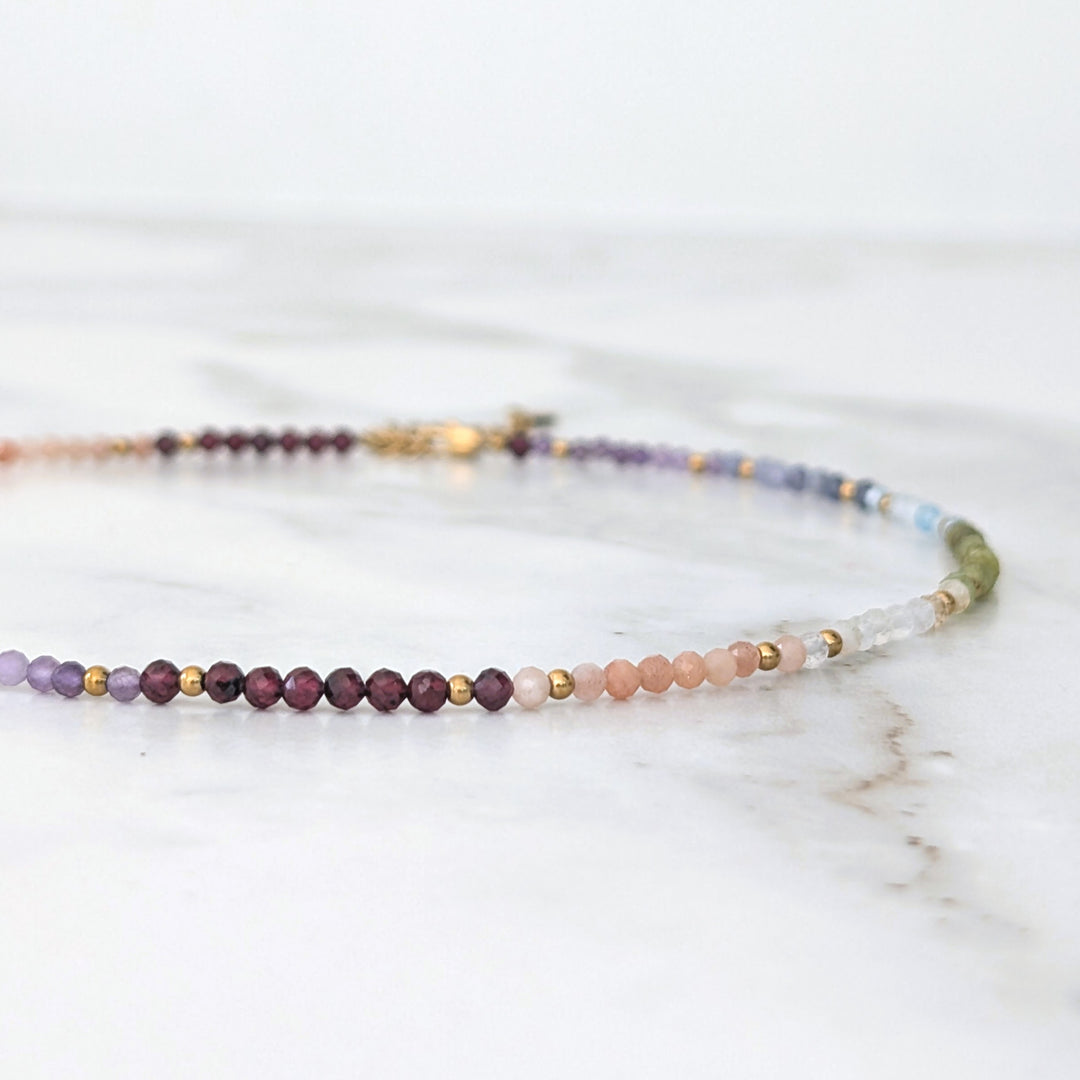 chakra energy balance gemstone necklace