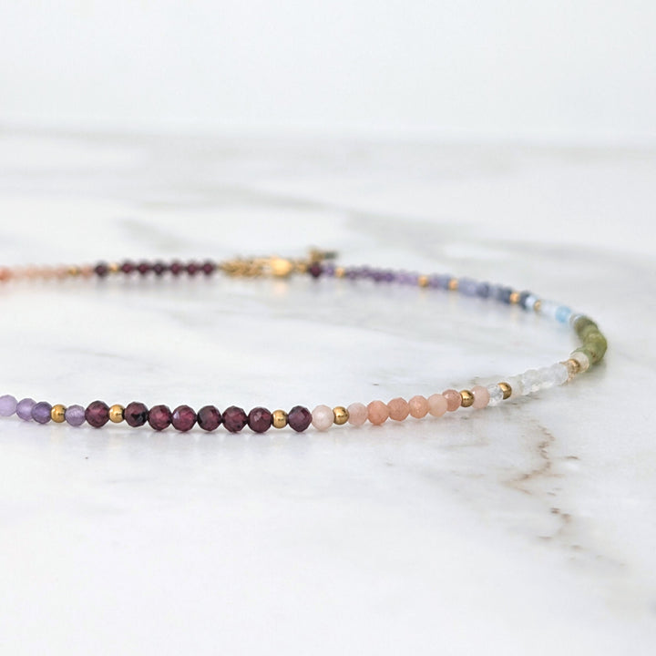 chakra energy balance gemstone necklace