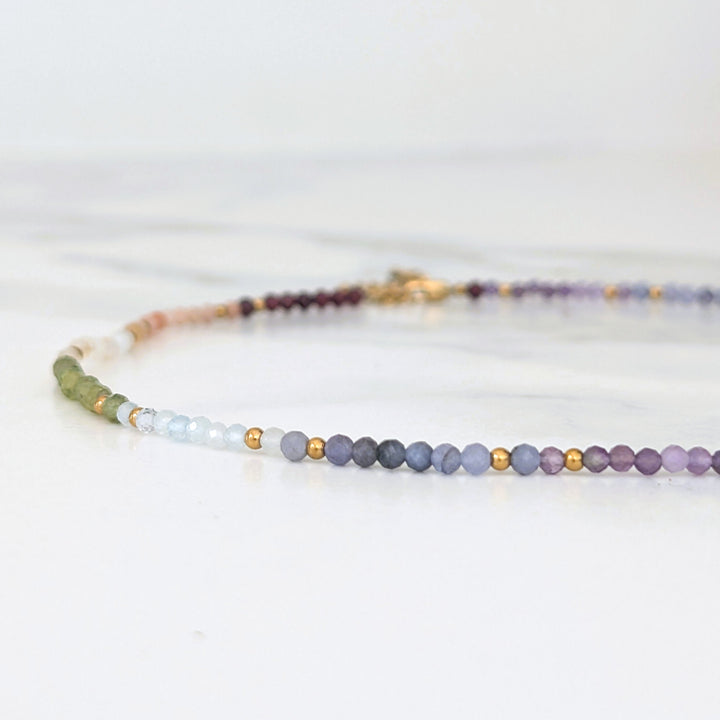 chakra energy balance gemstone necklace