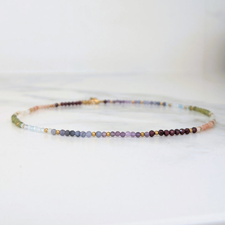 chakra energy balance gemstone necklace
