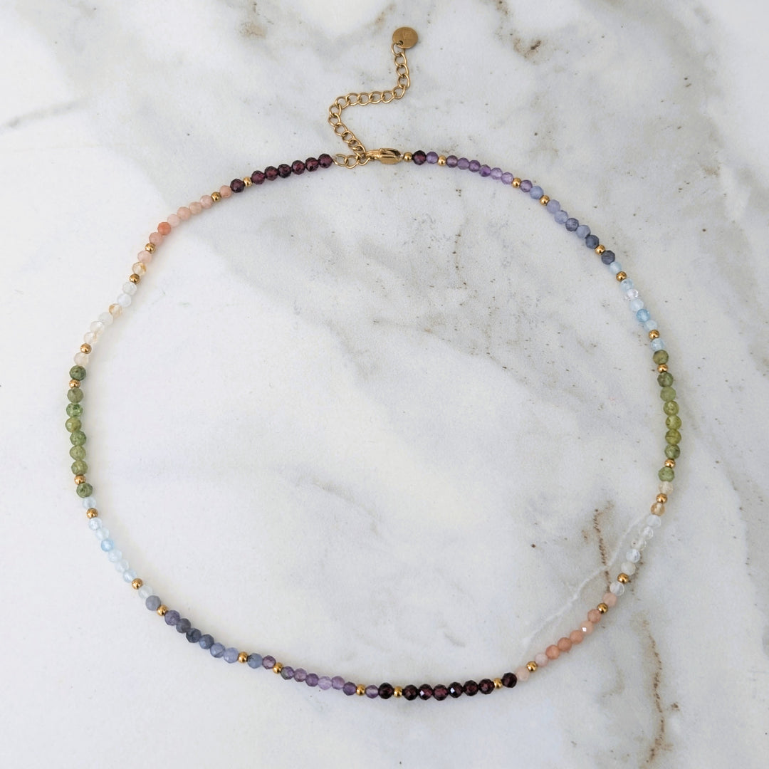 chakra energy balance gemstone necklace