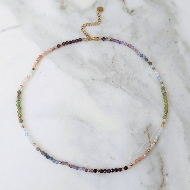 chakra energy balance gemstone necklace
