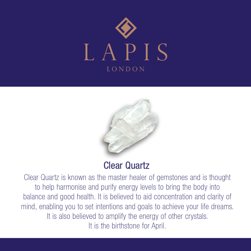 Clear Quartz Gemstone Hoop Earrings - 18ct Gold Plated
