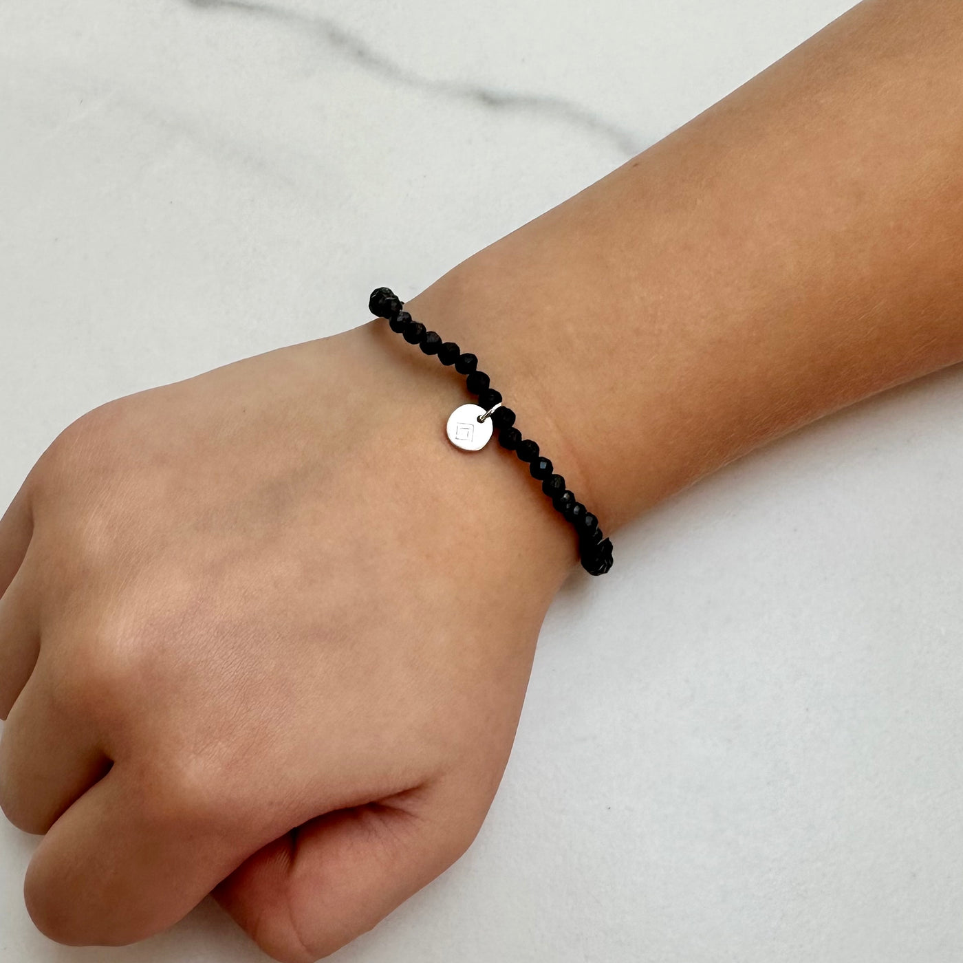 children's shungite natural gemstone bracelet 3mm beads