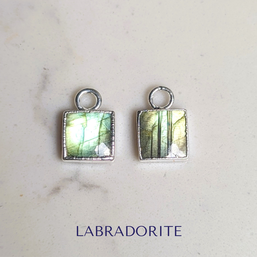 The Square Interchangeable Gemstone Earring Charms