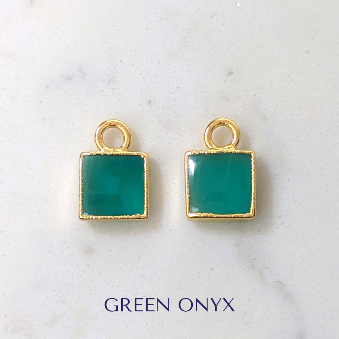 The Square Interchangeable Gemstone Earring Charms