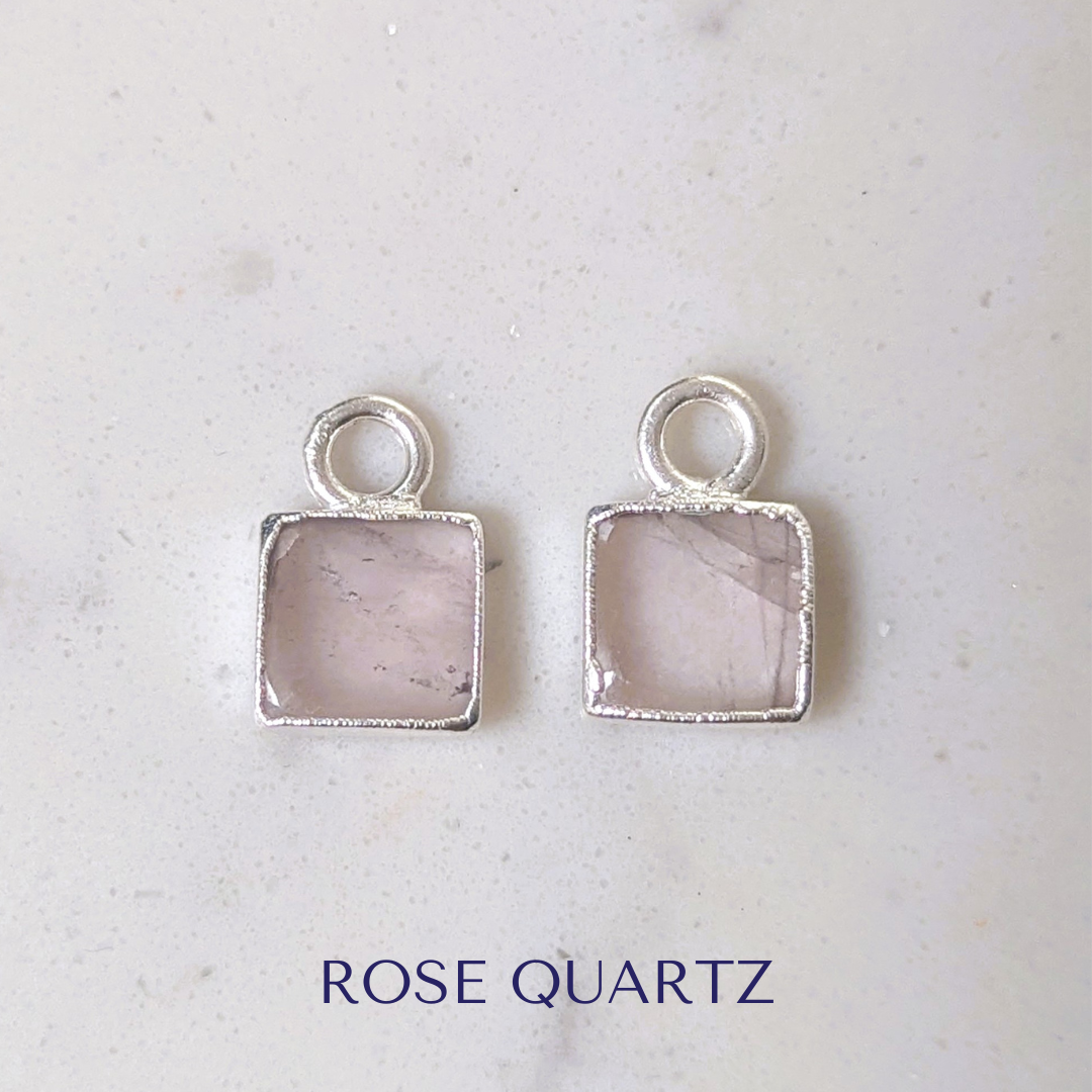 The Square Interchangeable Gemstone Earring Charms