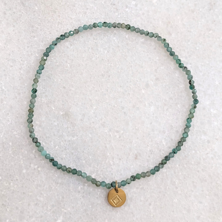 skinny emerald gemstone bracelet 