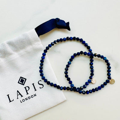 Mummy and Me Lapis Lazuli childrens gemstone bracelet set