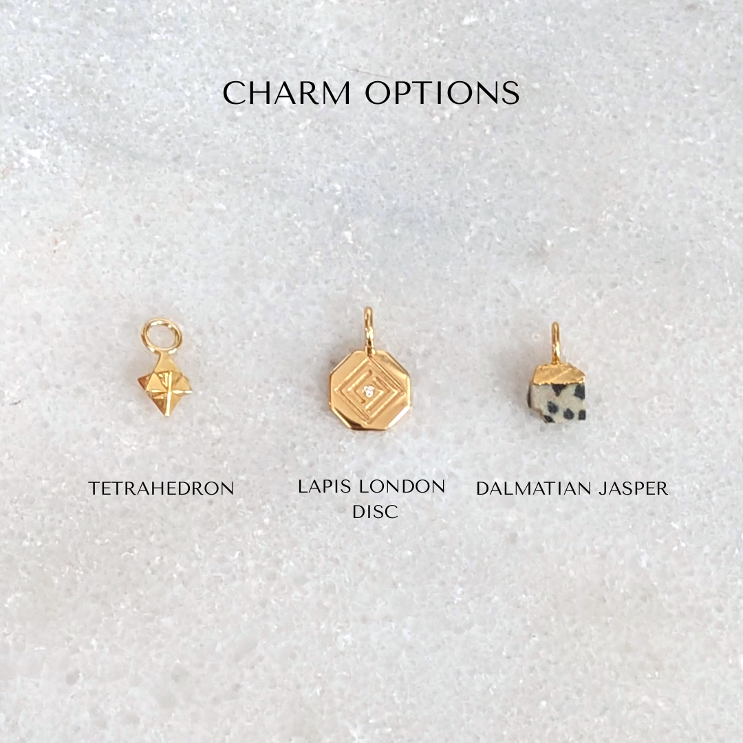 gold gemstone charm options