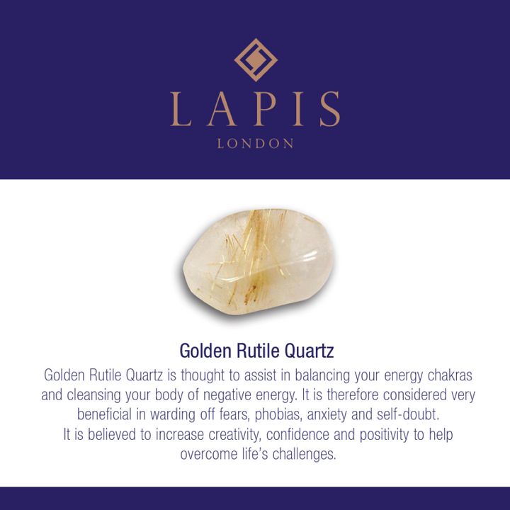 Golden Rutile Quartz Gemstone and Gold Bead Bracelet - 3mm Faceted