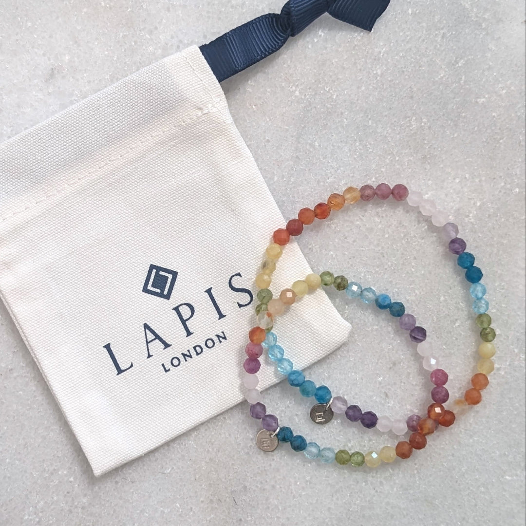 rainbow gemstone mummy and me bracelet set