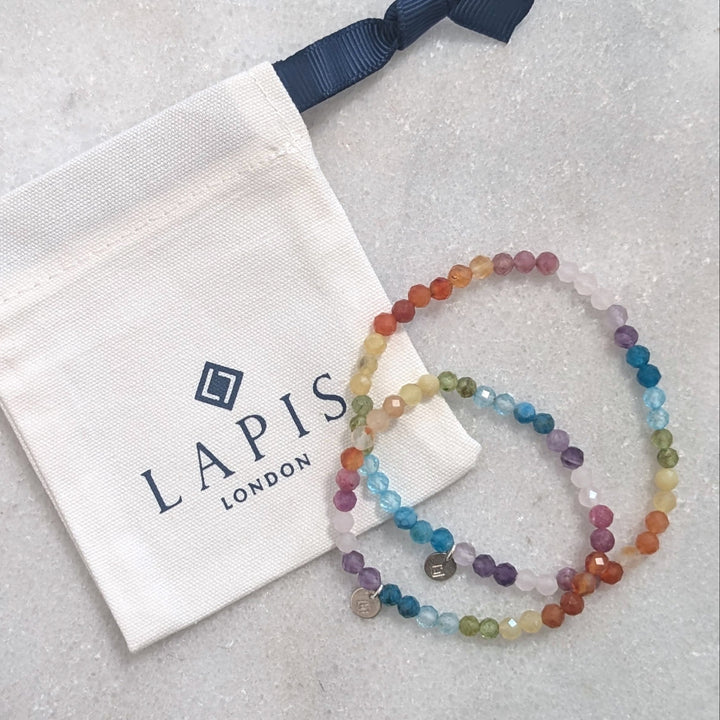 rainbow gemstone mummy and me bracelet set